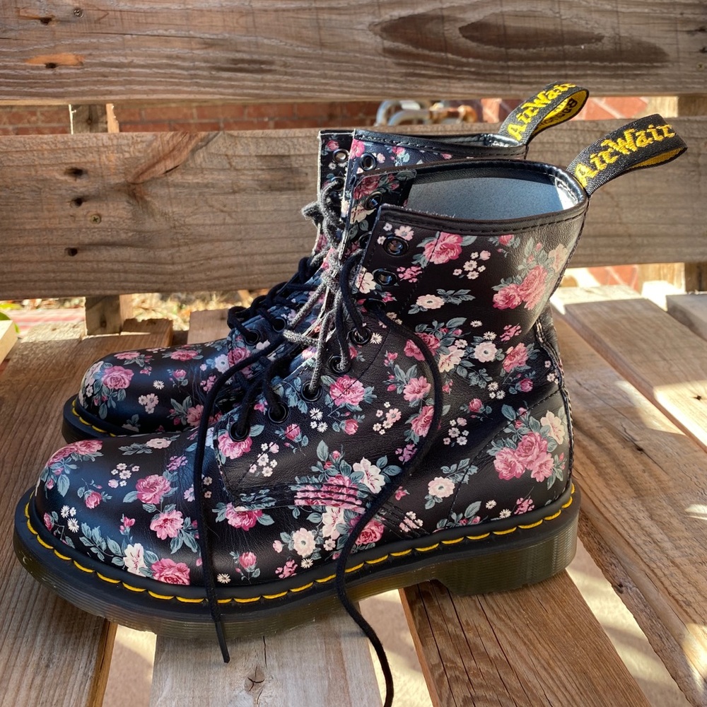 Dr. Martens Floral Combat Boots